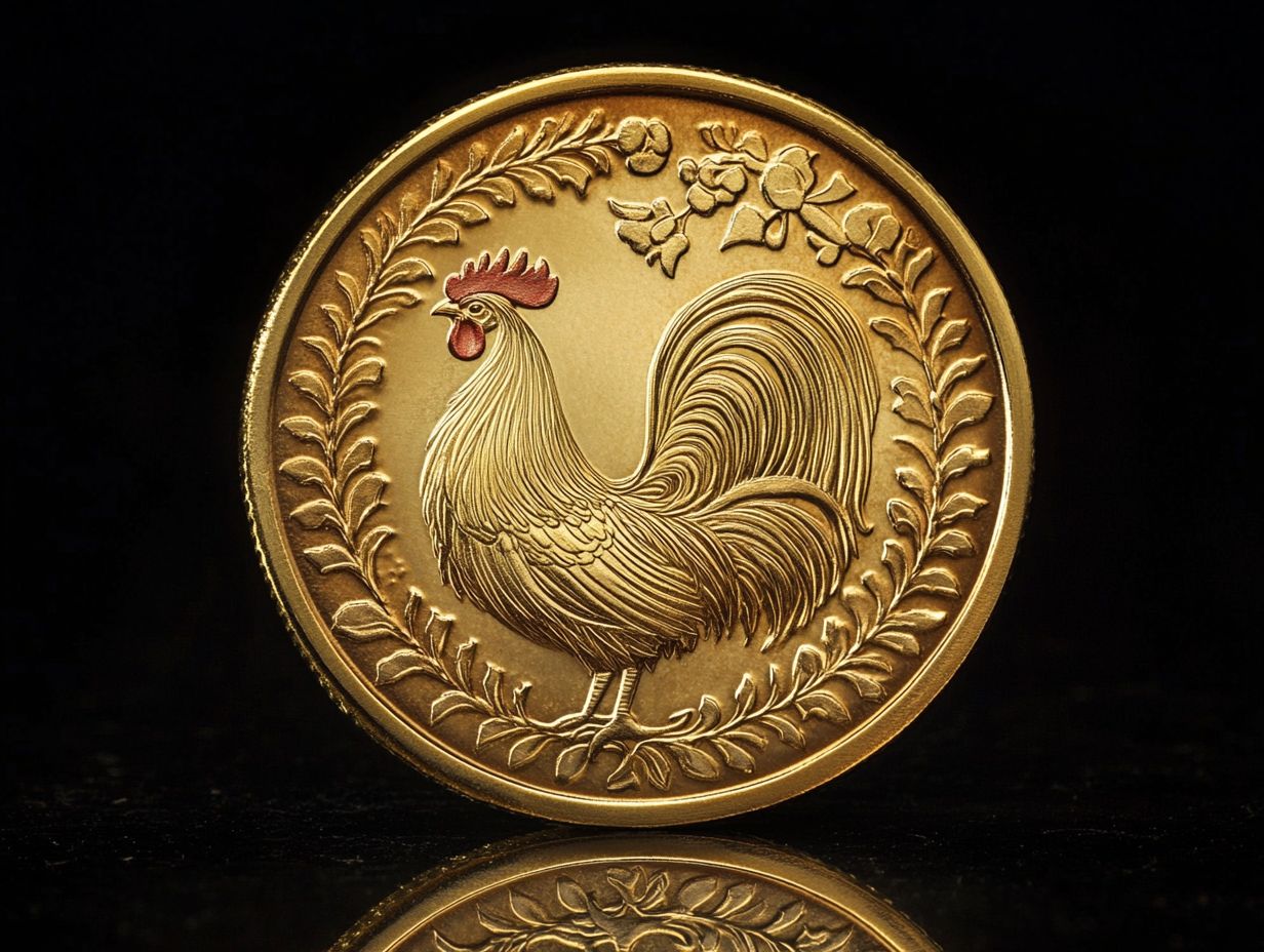 1 oz french gold rooster fF