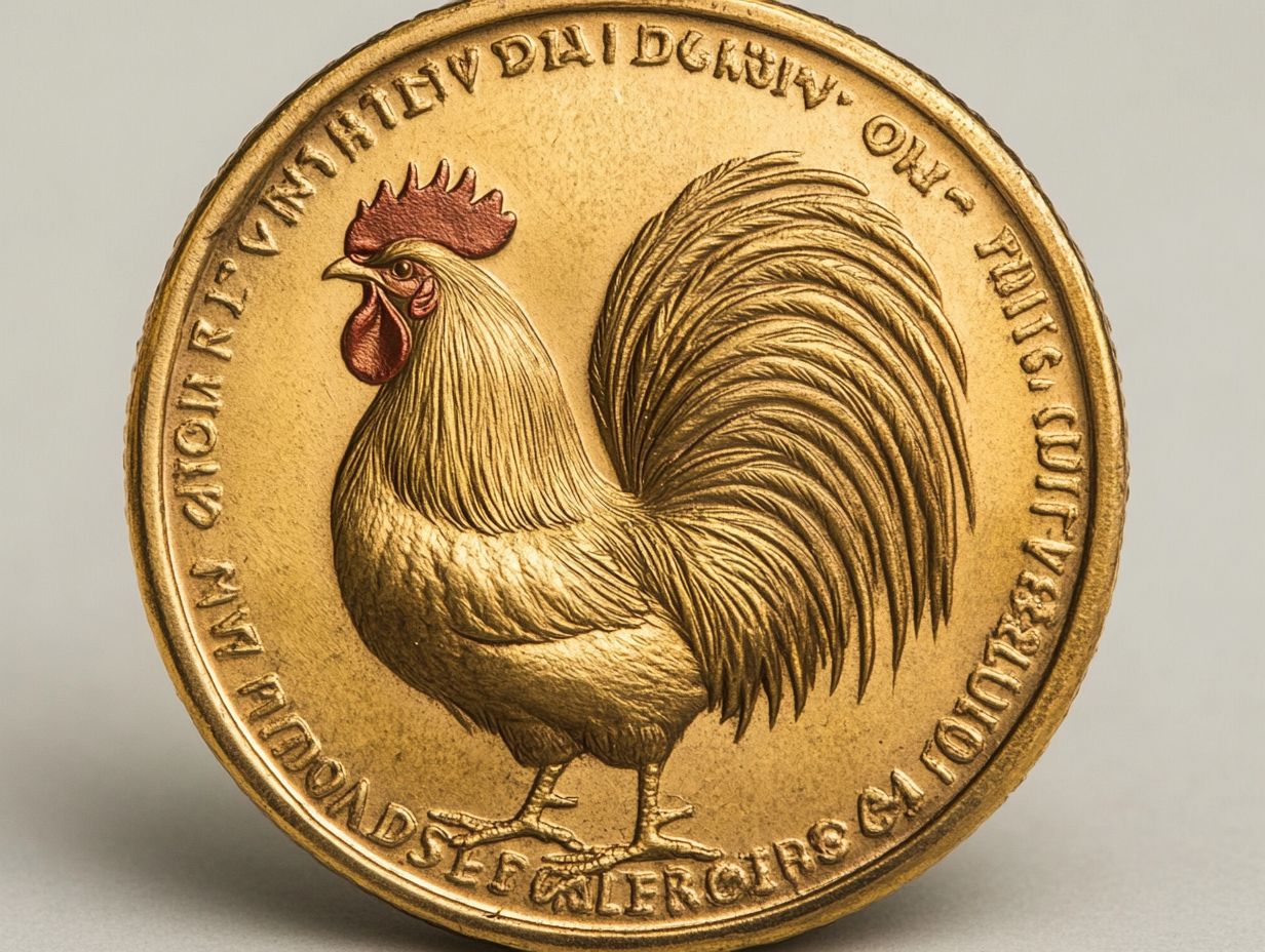 20 francs french gold rooster oF
