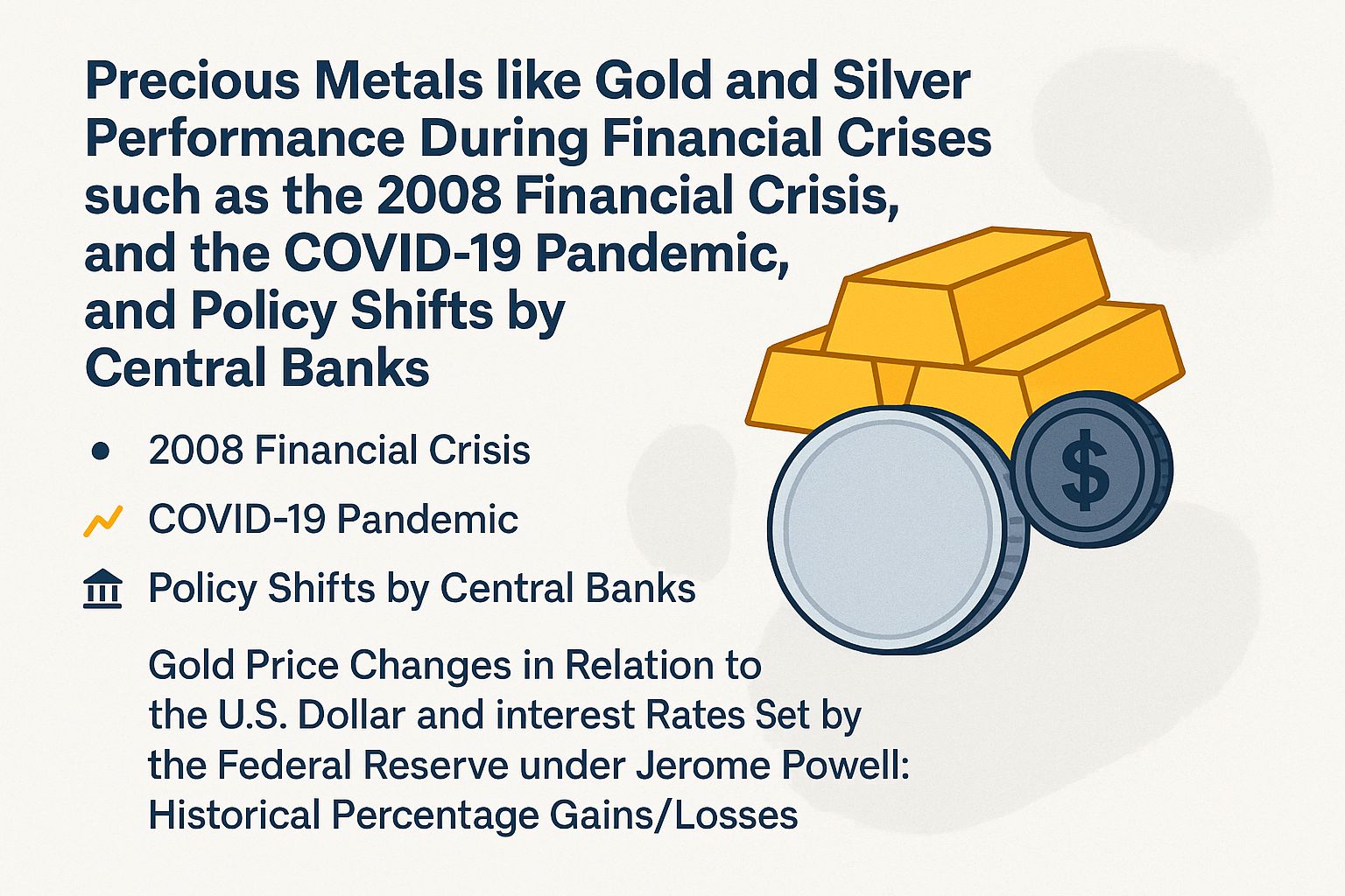 Precious Metals like Gold and Silver Performance During Financial Crises such as the 2008 Financial Crisis and the COVID-19 Pandemic, and Policy Shifts by Central Banks