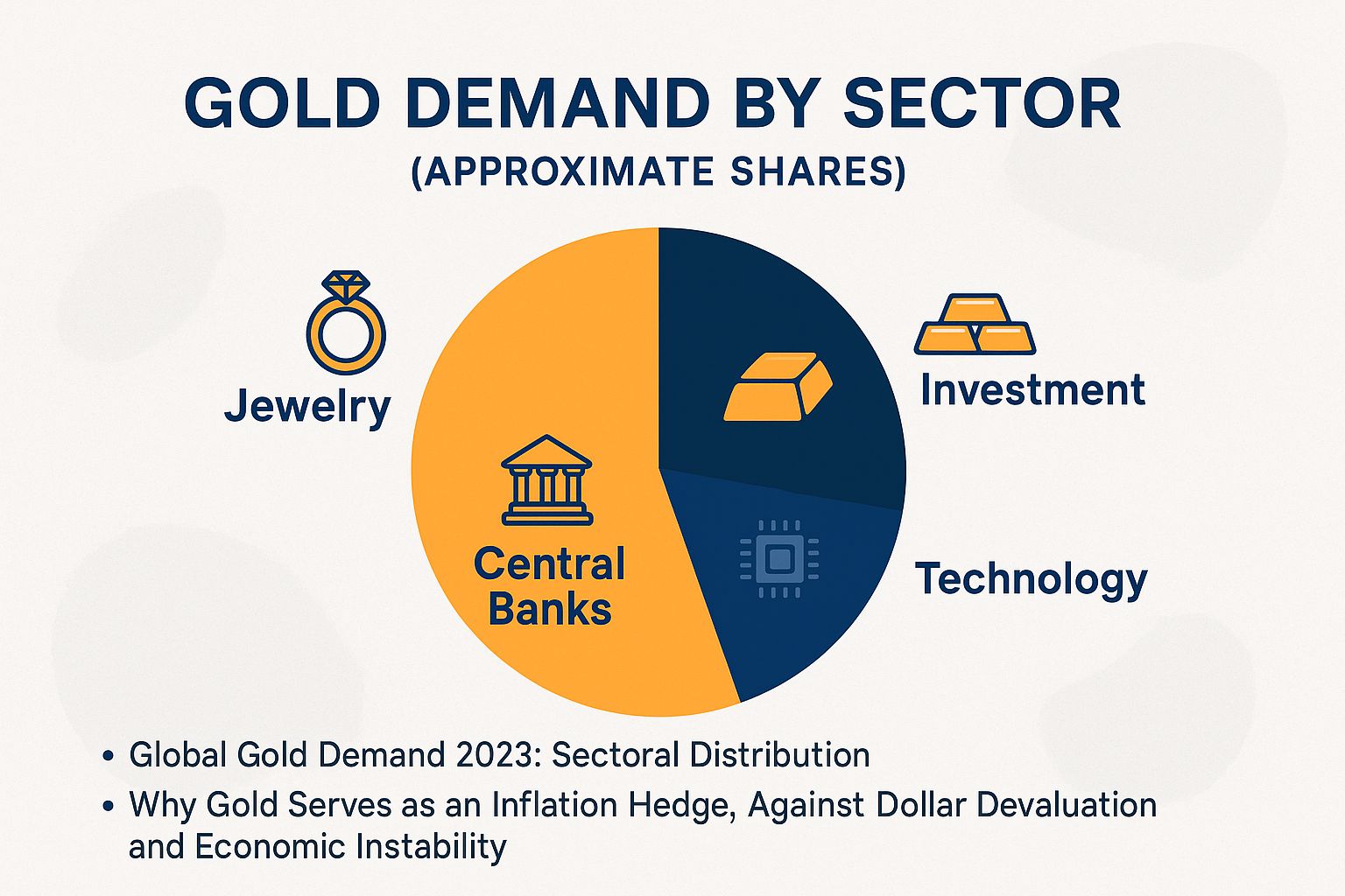 Gold Demand by Sector (Approximate Shares)