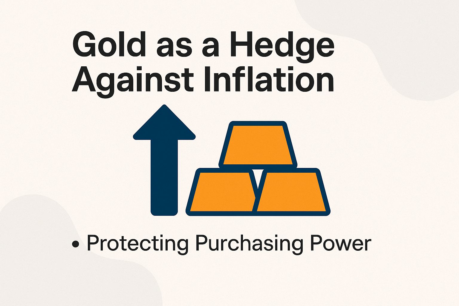 Gold bars and coins protecting against rising inflation for investors
